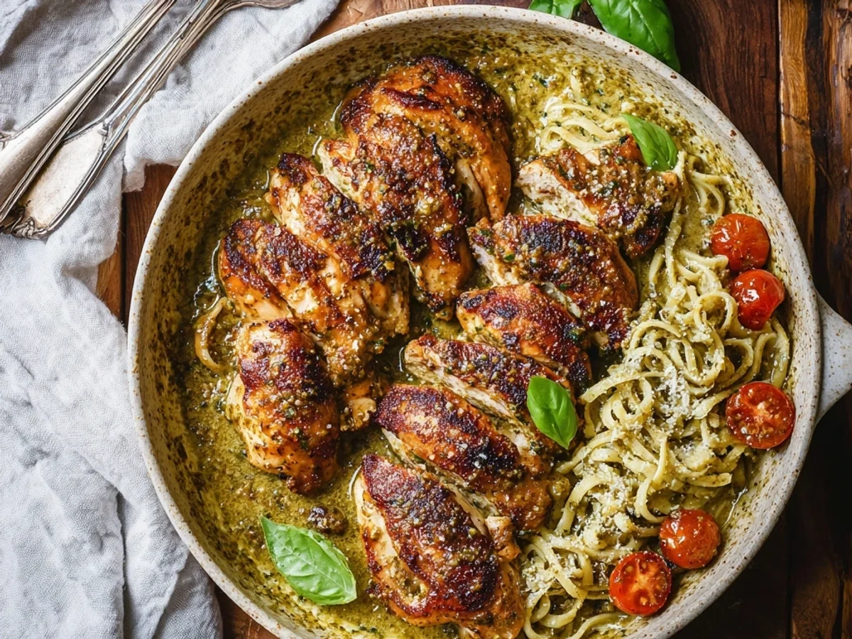 Creamy Pesto Chicken: A Simple Weeknight Delight - Featured Image