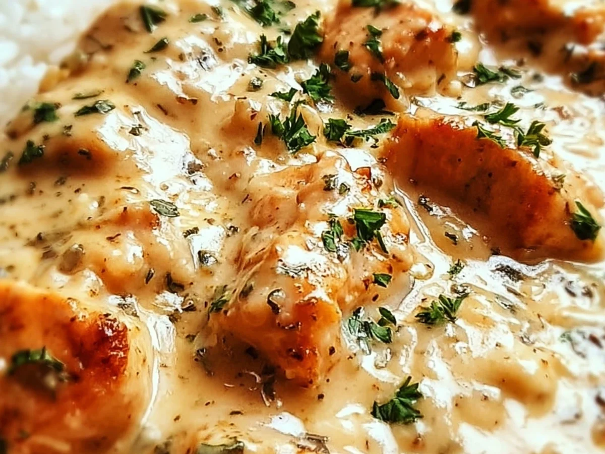Creamy Smothered Chicken and Rice Dinner Recipe - Featured Image
