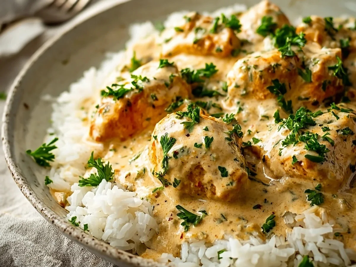 Creamy Smothered Chicken and Rice, Just Like Home - Featured Image