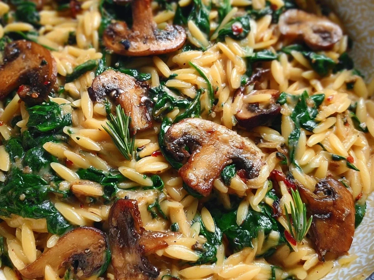 Creamy Spinach & Mushroom Orzo: 30-Min, One-Pan Wonder - Featured Image