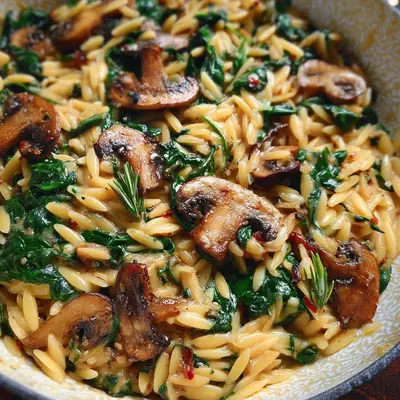Creamy Spinach & Mushroom Orzo: 30-Min, One-Pan Wonder