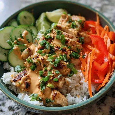 Creamy Thai Peanut Chicken Buddha Bowl for Dinner
