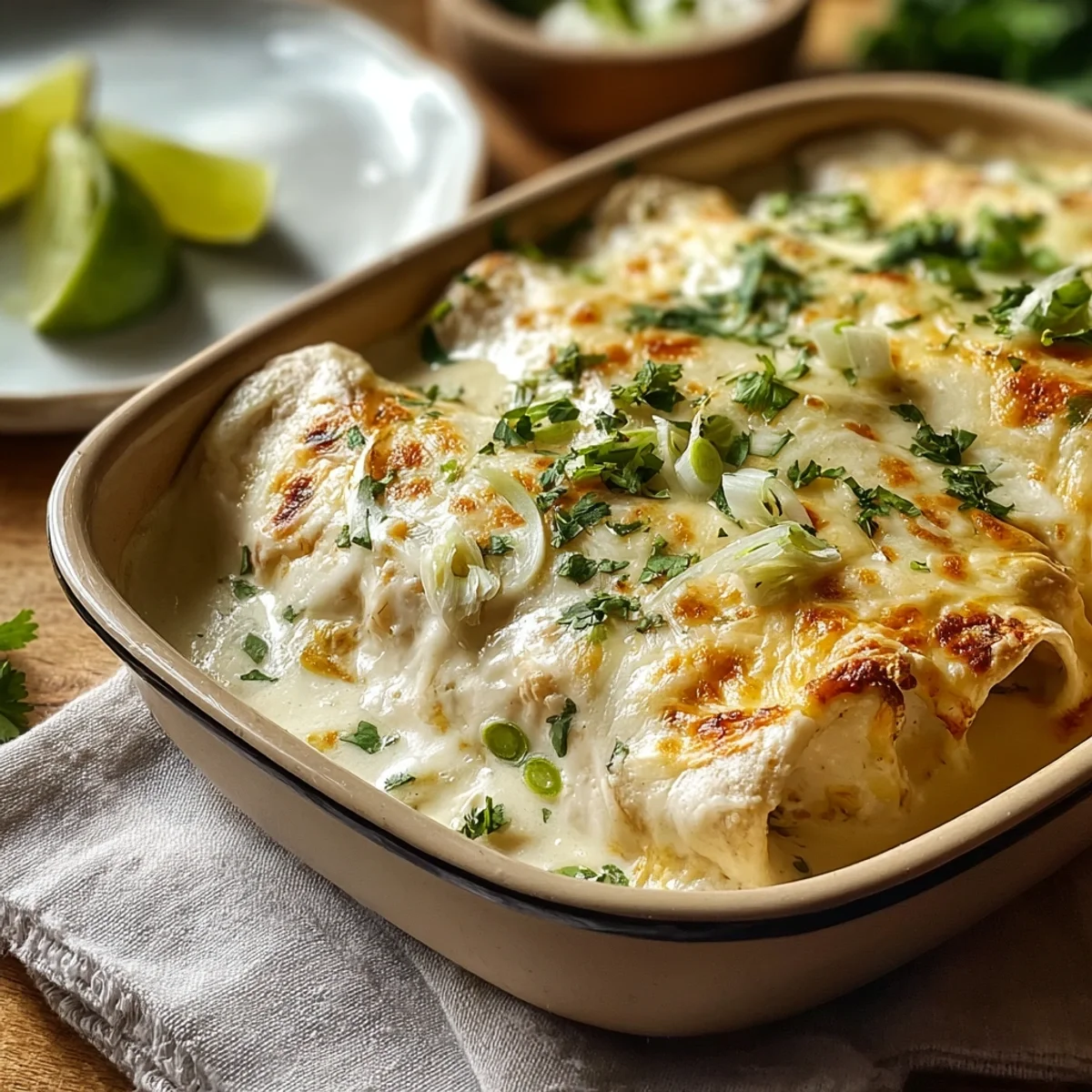 Creamy White Chicken Enchiladas: A Family Favorite