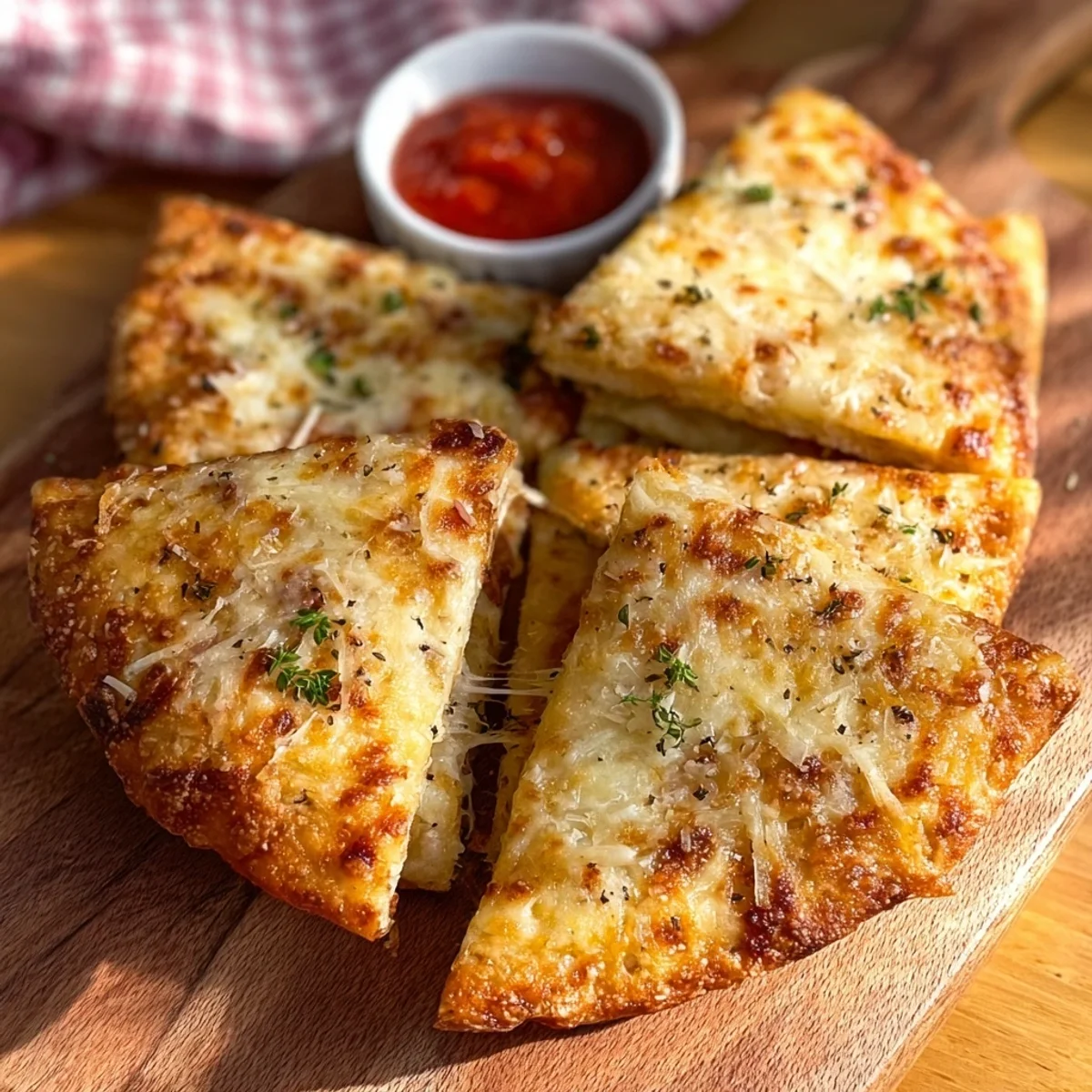 Crispy Air Fryer Cheesy Tortilla Garlic Bread