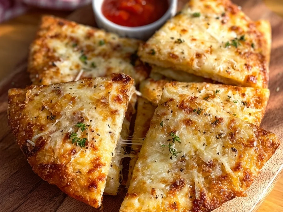 Crispy Air Fryer Cheesy Tortilla Garlic Bread - Featured Image