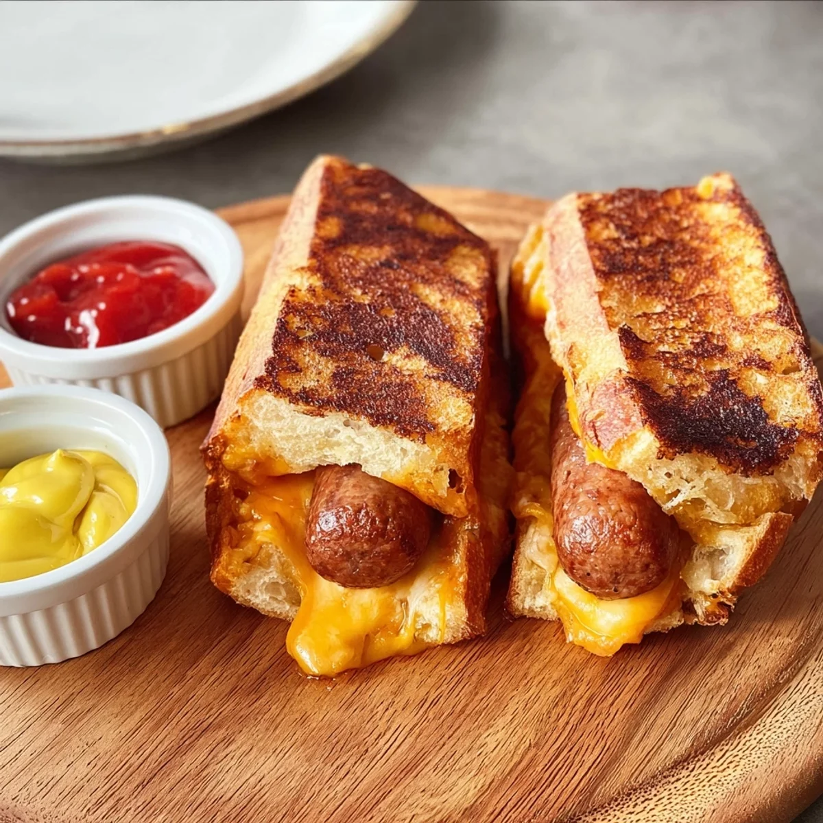 Crispy Air Fryer Grilled Cheese Hot Dogs