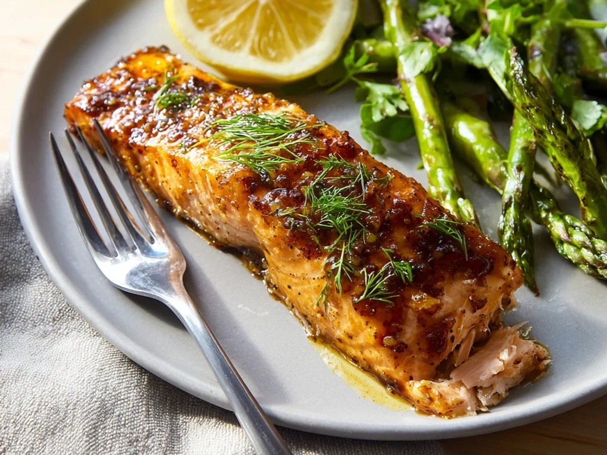 Crispy Air Fryer Honey Mustard Salmon Fillets - Featured Image