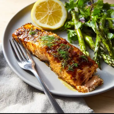 Crispy Air Fryer Honey Mustard Salmon Fillets
