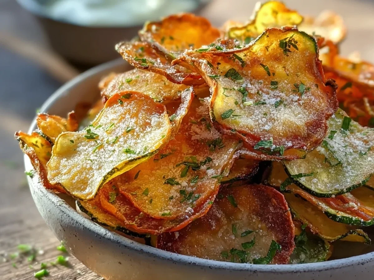 Crispy Air Fryer Parmesan Veggie Chips: Easy Snack - Featured Image