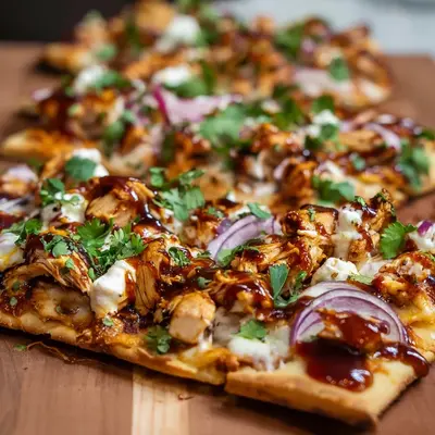 Crispy BBQ Chicken Flatbread: High Protein Dinner