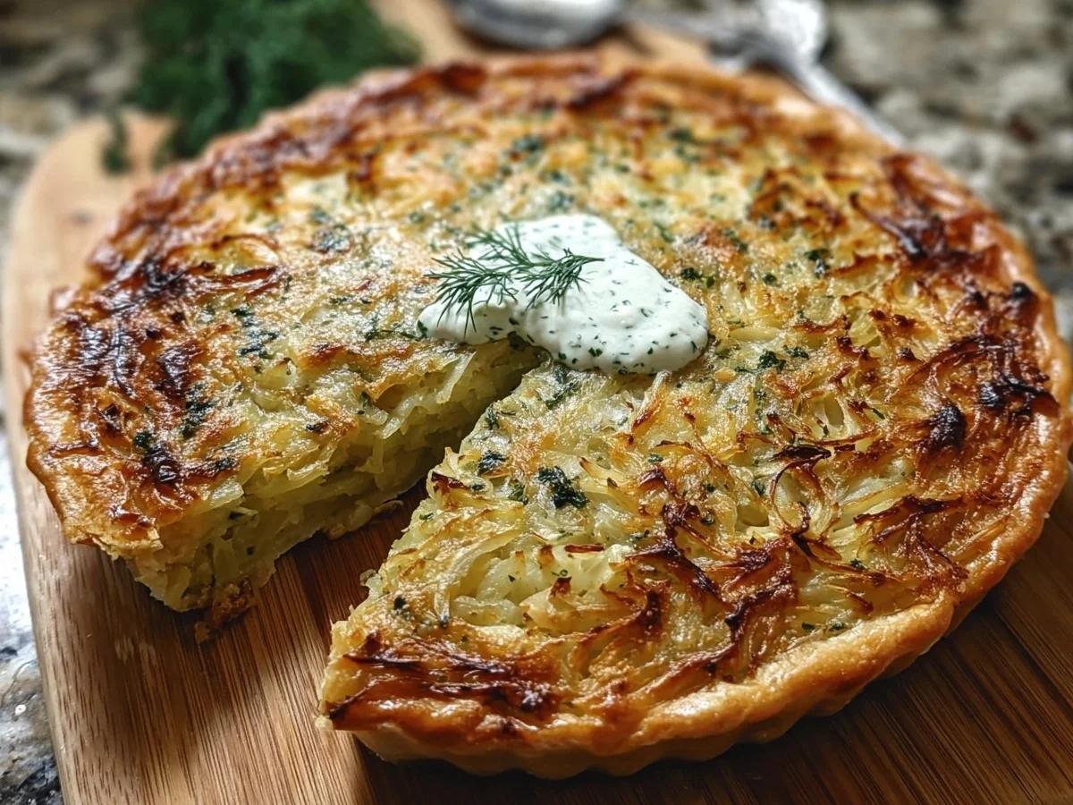 Crispy Cabbage Pie with Tangy Dill Cream Sauce - Featured Image