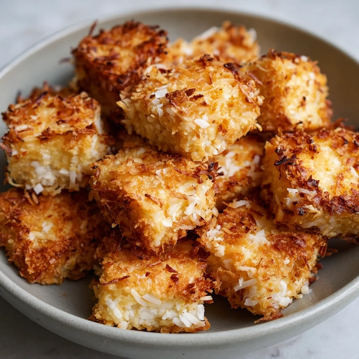 Crispy Coconut Crusted Tofu Bowl with Peanut Sauce