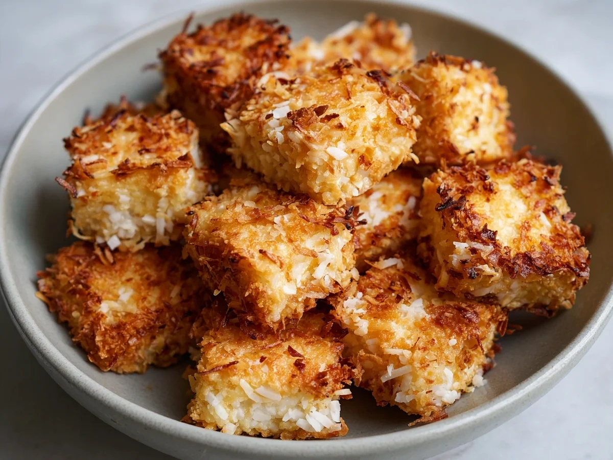 Crispy Coconut Crusted Tofu Bowl with Peanut Sauce - Featured Image