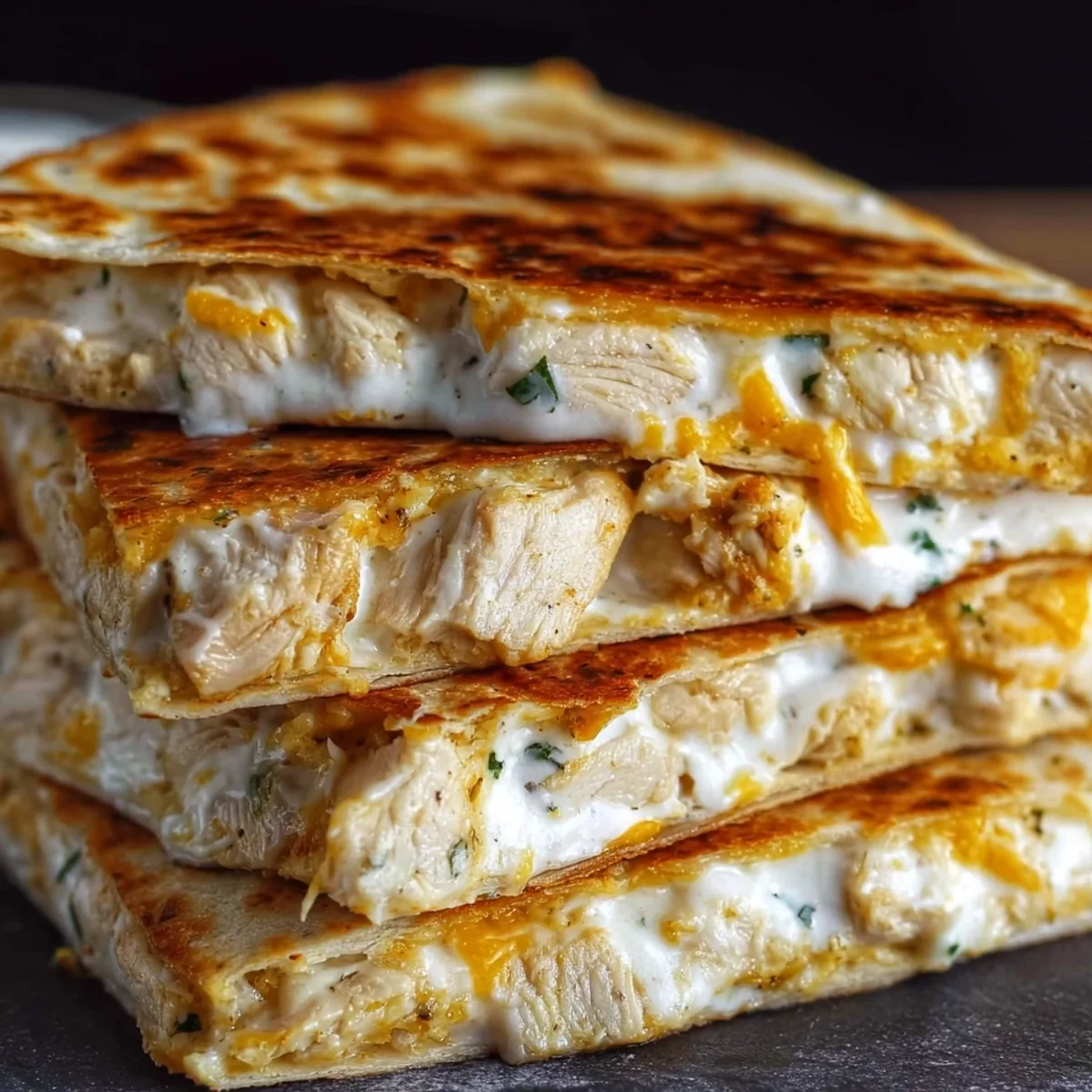 Crispy Low-Carb Chicken Ranch Quesadilla