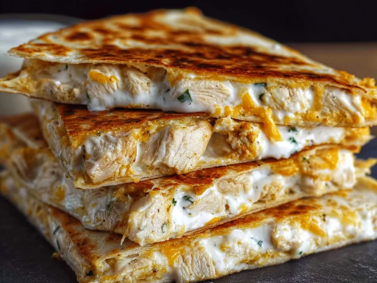 Crispy Low-Carb Chicken Ranch Quesadilla - Featured Image