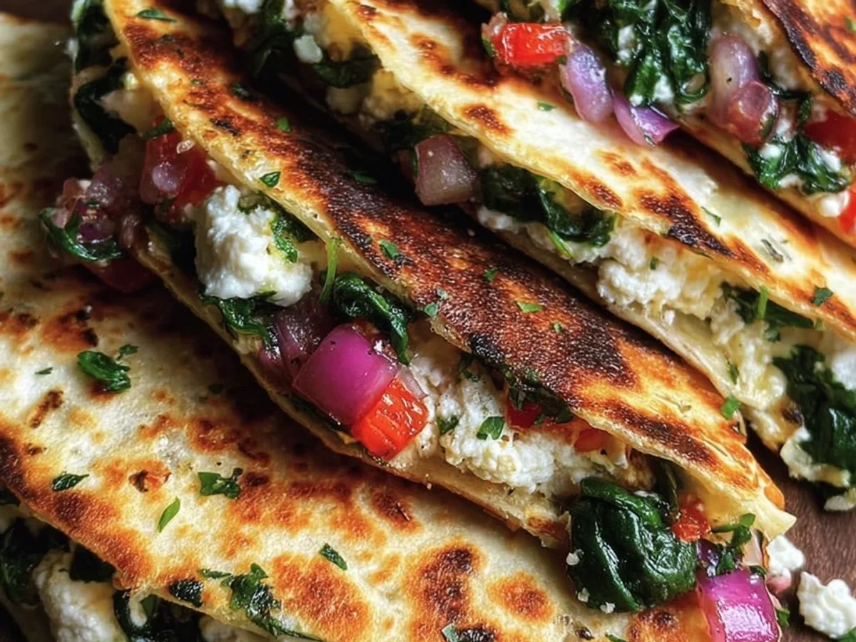 Crispy Mediterranean Quesadillas with Spinach & Feta - Featured Image
