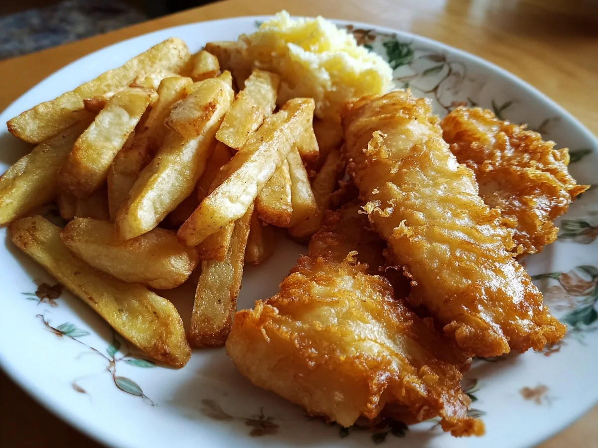 Crispy Non-Alcoholic Beer Battered Fish and Chips Recipe - Featured Image