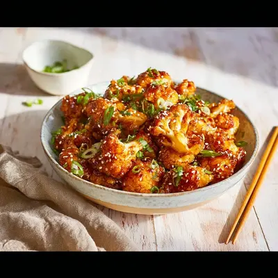Crispy Sticky Sesame Cauliflower Delight