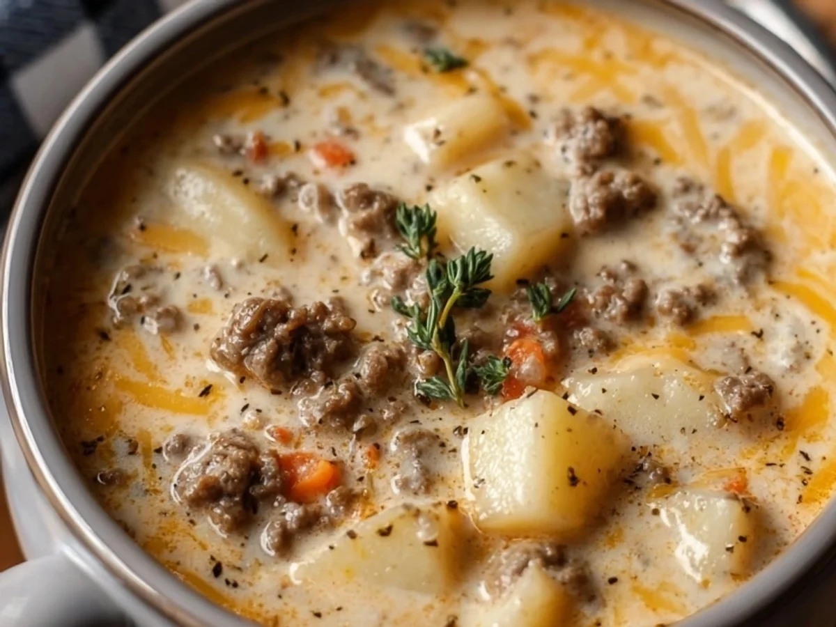 Crockpot Creamy Potato Hamburger Soup: Easy Weeknight Meal - Featured Image