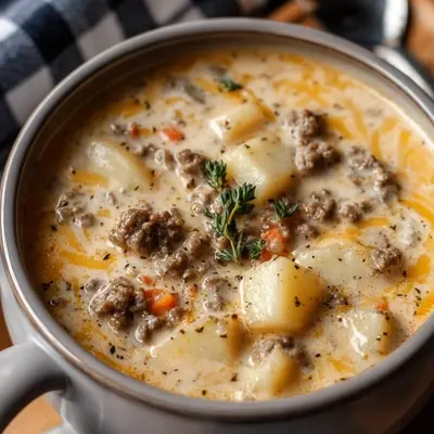 Crockpot Creamy Potato Hamburger Soup: Easy Weeknight Meal