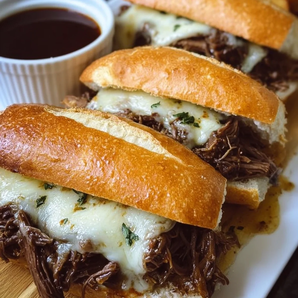 Crockpot French Dip Sandwiches