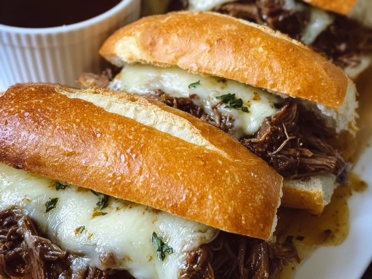 Crockpot French Dip Sandwiches - Featured Image