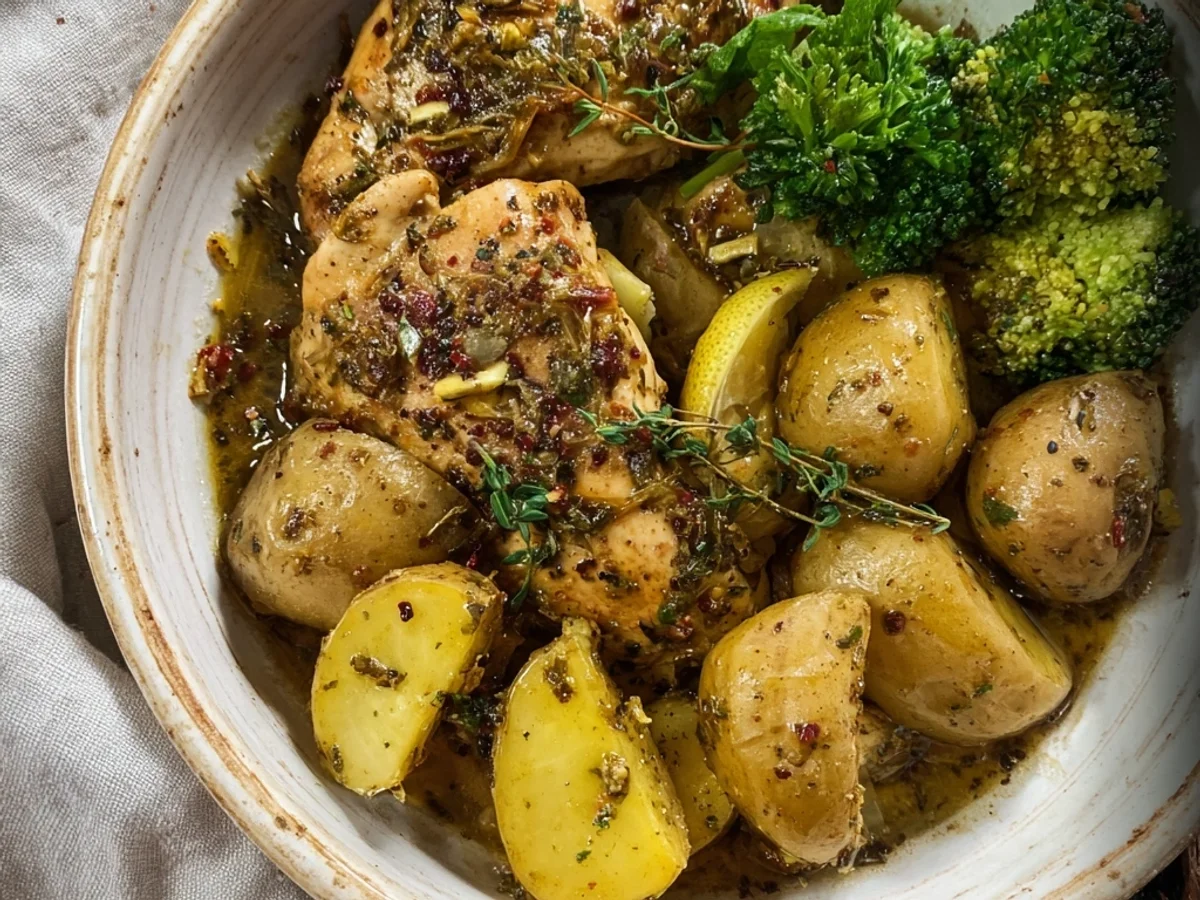 Crockpot Lemon Chicken & Potatoes: Zesty, Tender Meal - Featured Image