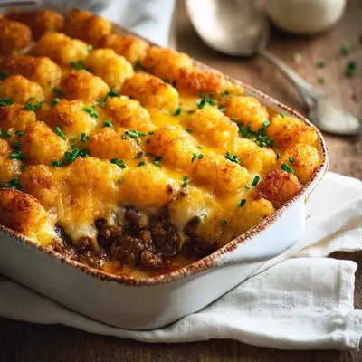Easy Beef Tater Tot Casserole Bake