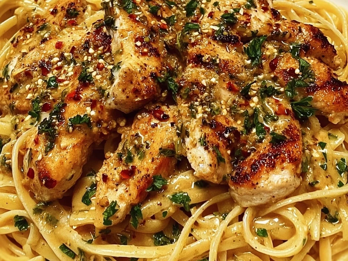 Easy Cowboy Butter Chicken Linguine - Featured Image