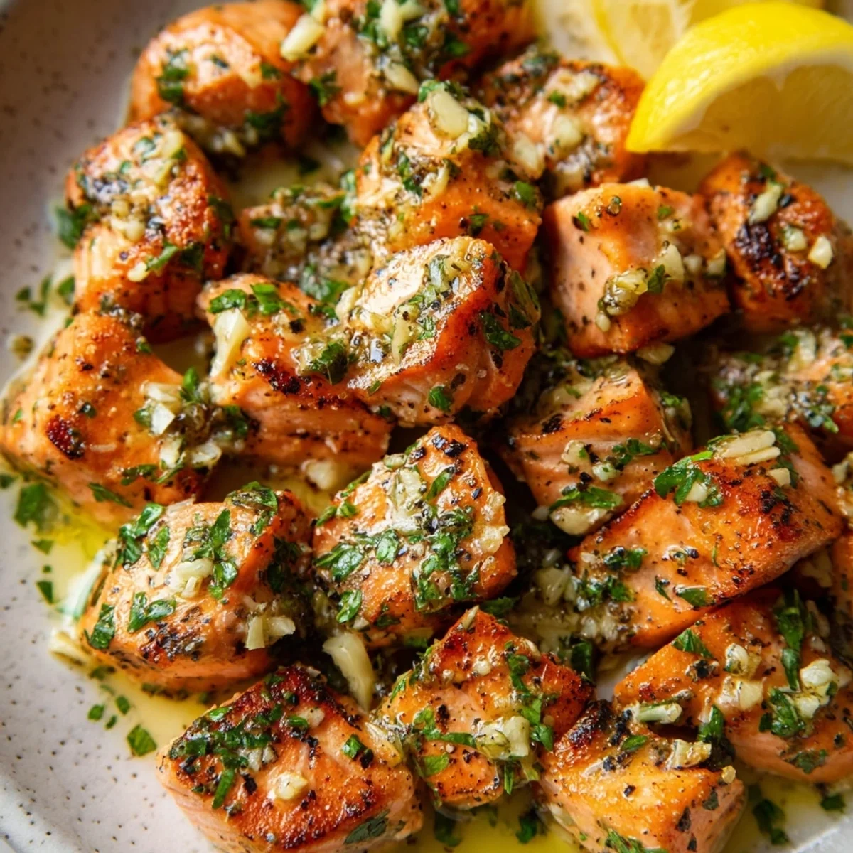 Easy Garlic Butter Salmon Bites