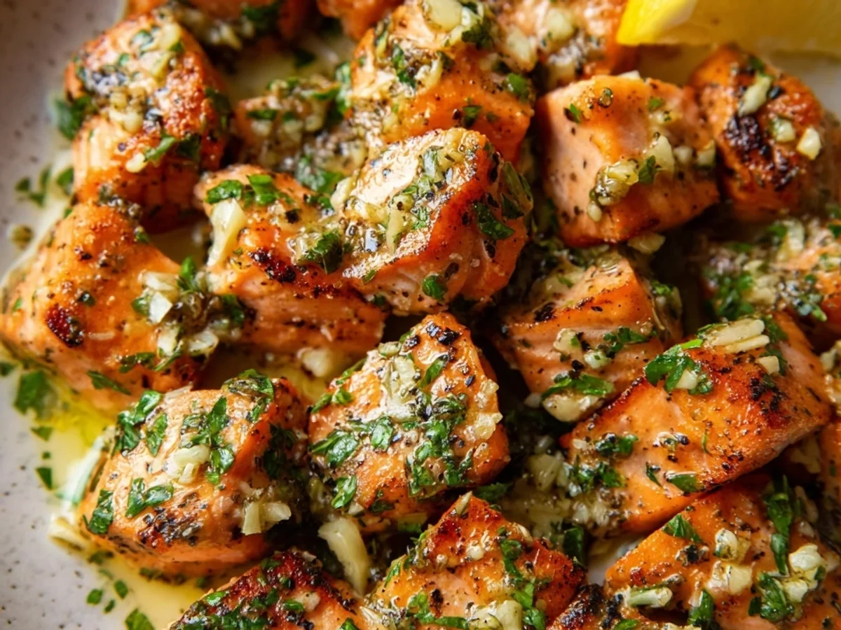Easy Garlic Butter Salmon Bites - Featured Image