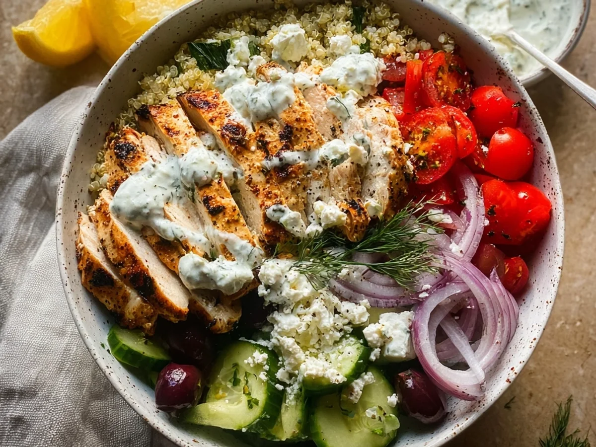 Easy Greek Chicken Bowls Recipe: Zesty Weeknight - Featured Image