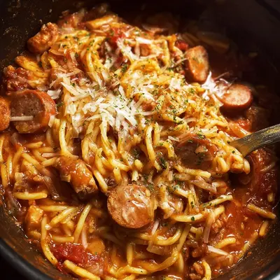 Easy One Pot Beef Sausage Pasta Dinner