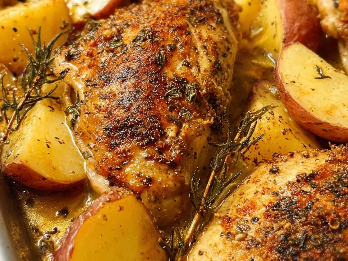 Easy Sheet Pan Chicken & Potatoes - Featured Image