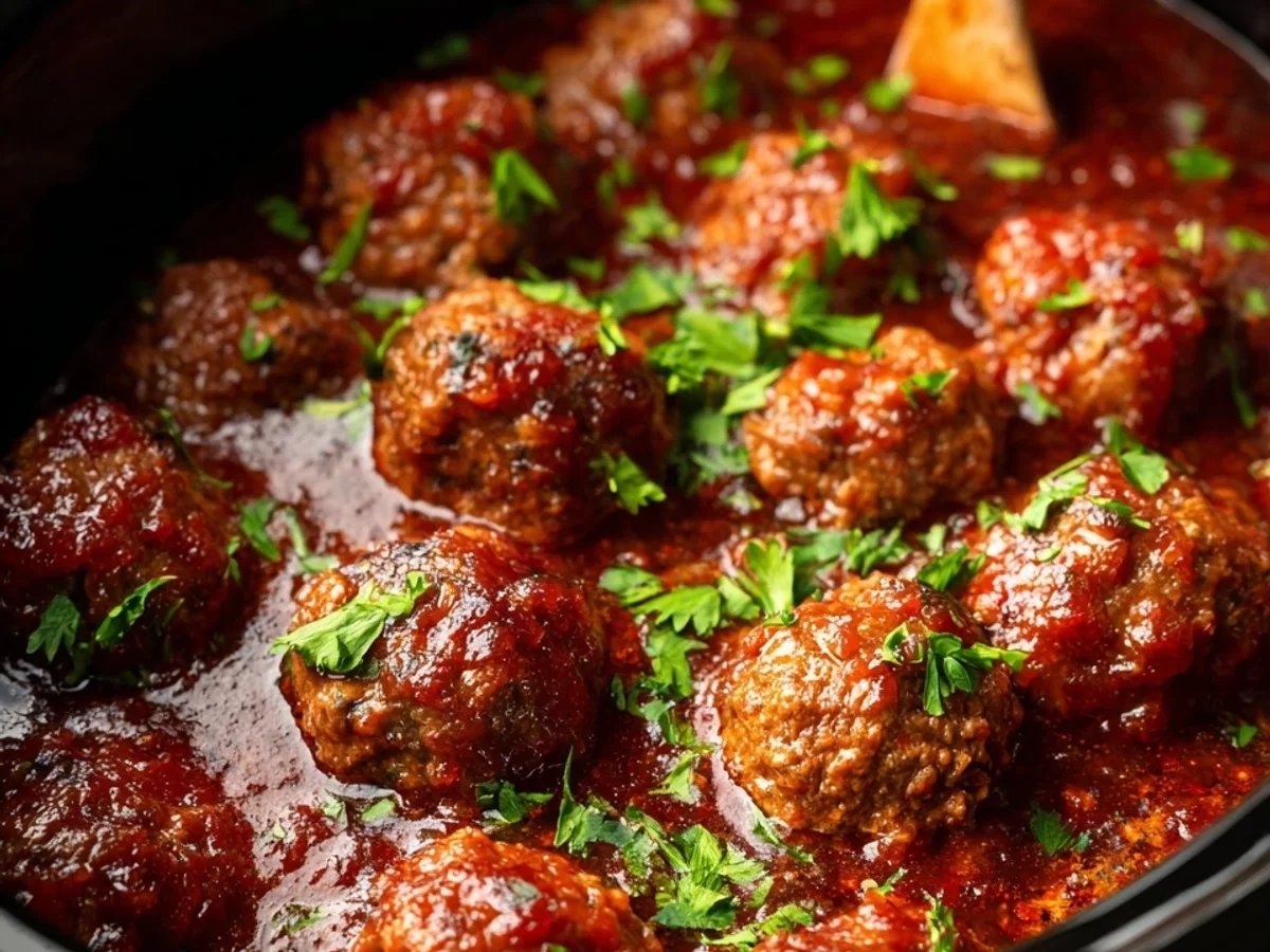 Easy Slow Cooker Meatballs Recipe - Featured Image