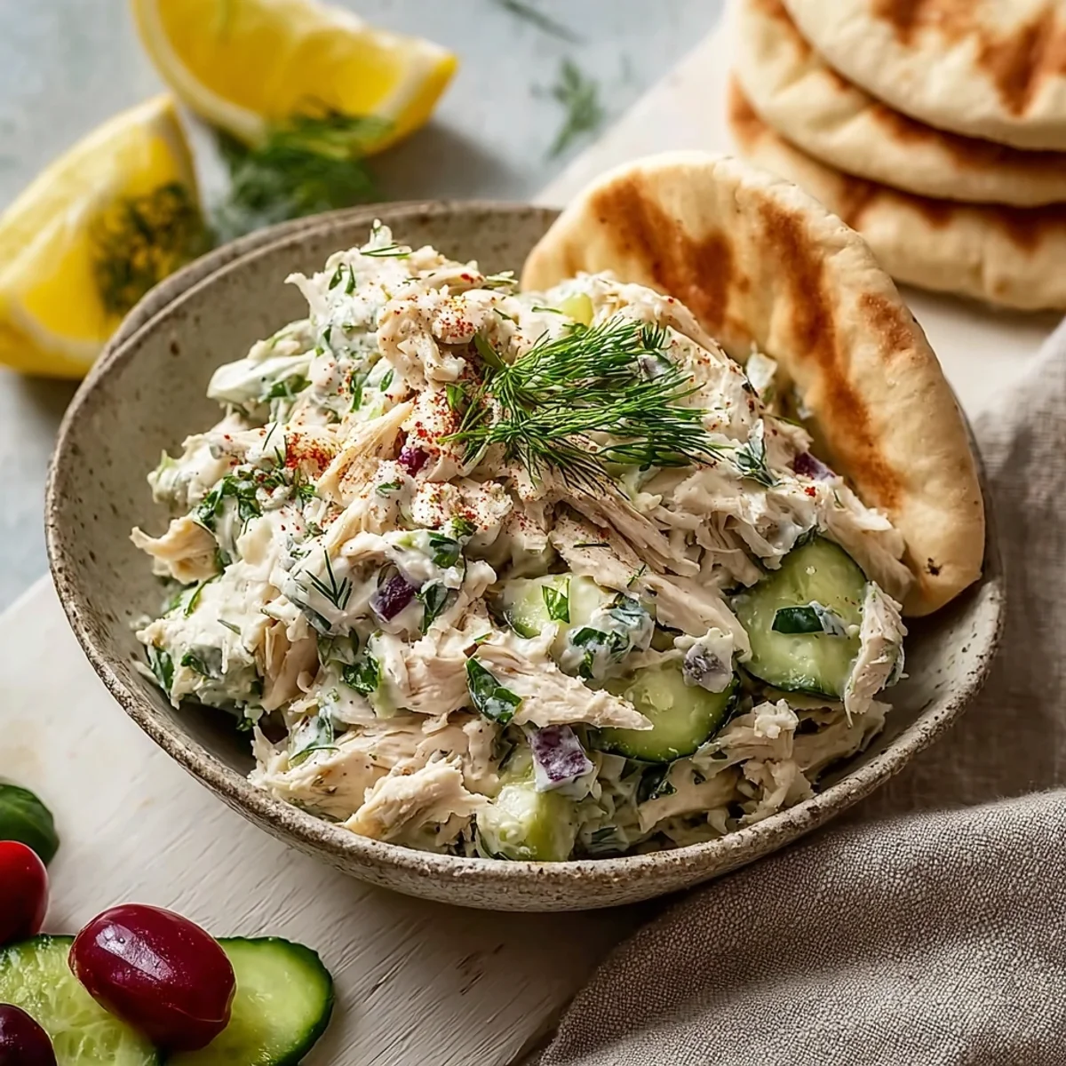 Easy Tzatziki Chicken Salad Recipe: A Bright Lunch