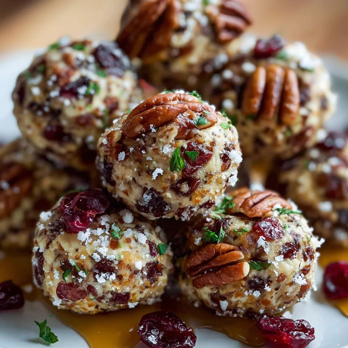Festive Cranberry Pecan Cheese Truffles