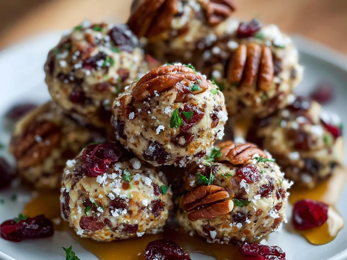 Festive Cranberry Pecan Cheese Truffles - Featured Image