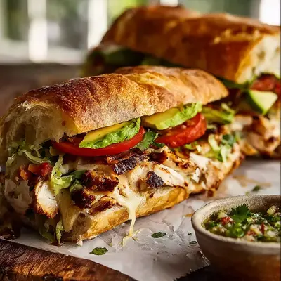 Flavorful Chicken Torta Sandwich: Zesty Lunch Delight