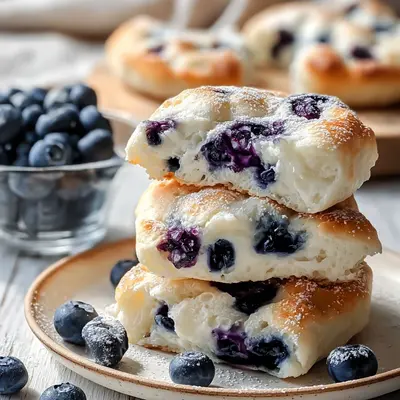 Fluffy Cottage Cheese Blueberry Cloud Bread for Breakfast