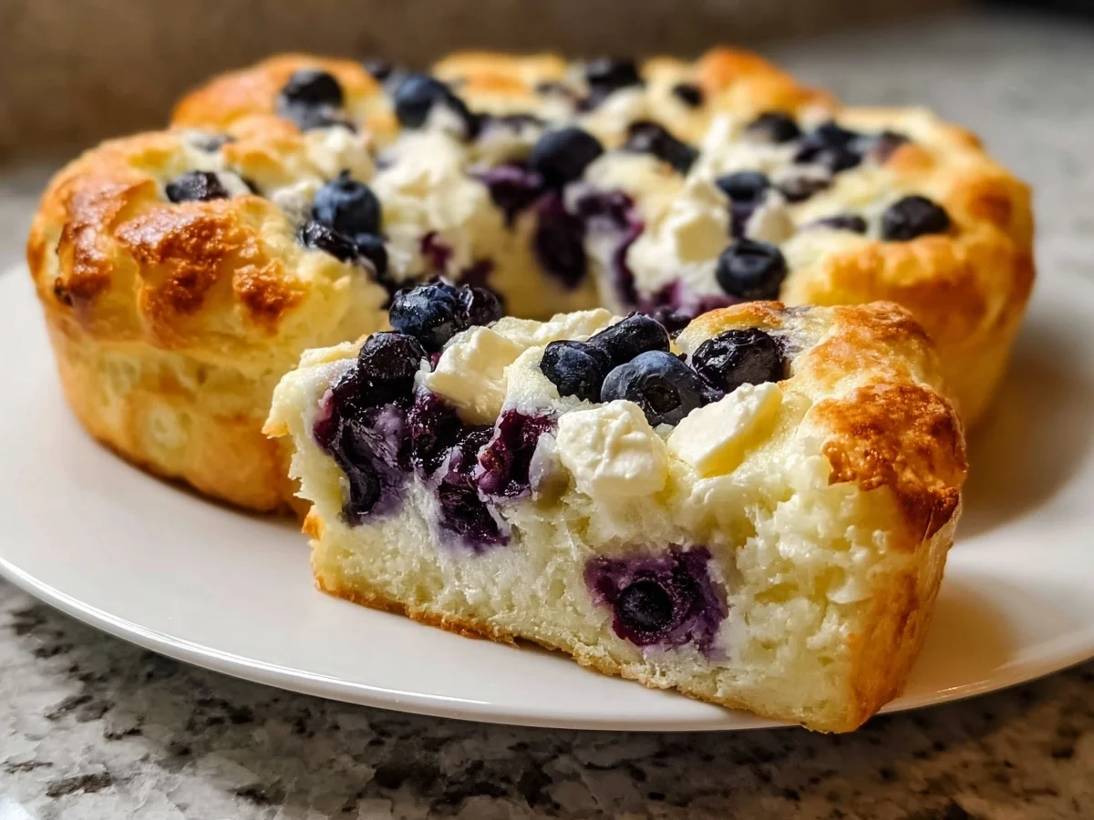 Fluffy Cottage Cheese Blueberry Cloud Bread (High Protein) - Featured Image