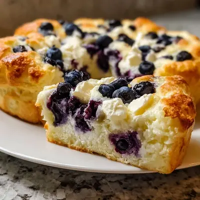 Fluffy Cottage Cheese Blueberry Cloud Bread (High Protein)