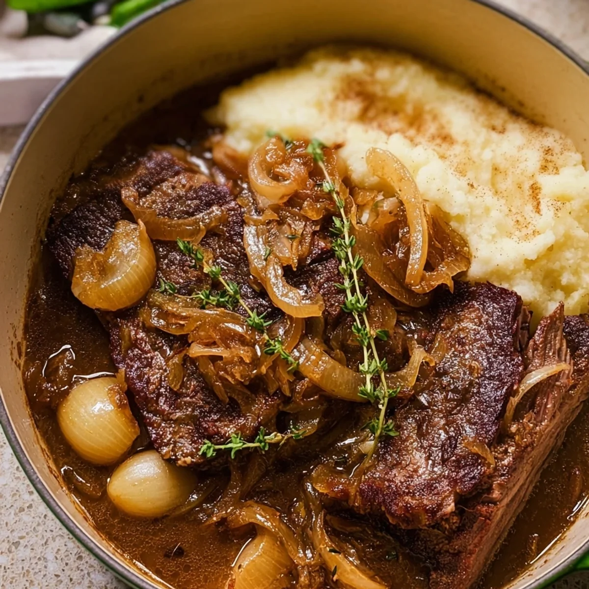 French Onion Pot Roast: Slow Cooker or Dutch Oven