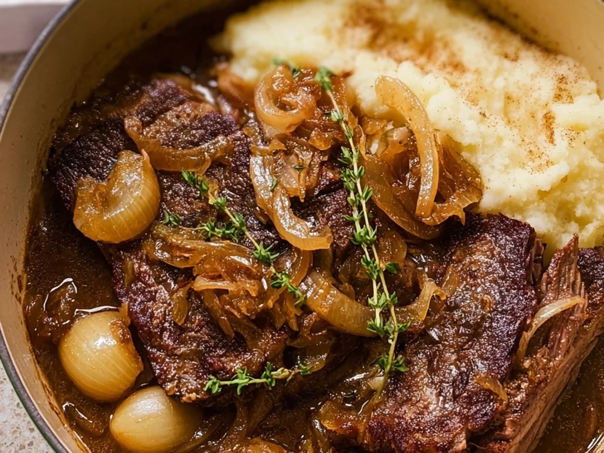 French Onion Pot Roast: Slow Cooker or Dutch Oven - Featured Image