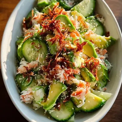 Fresh California Roll Cucumber Salad: Easy Recipe