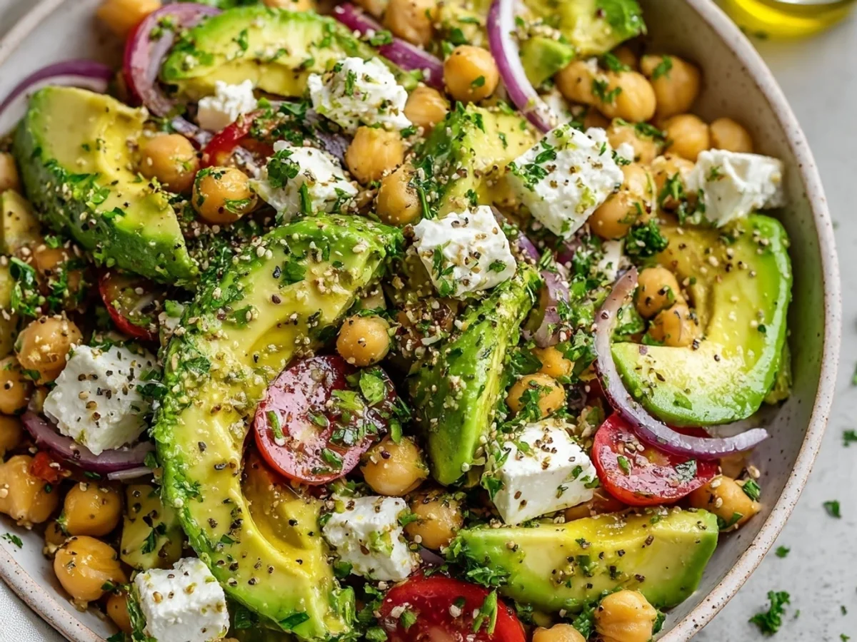 Fresh Chickpea Feta Avocado Salad for Sunny Days - Featured Image