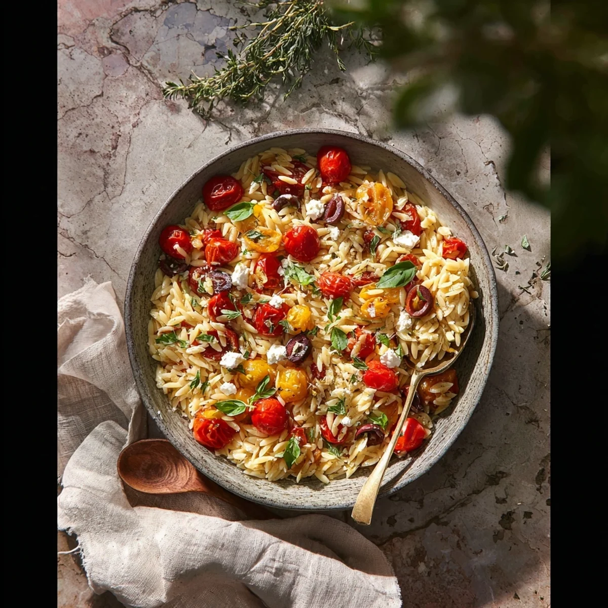 Fresh Orzo Tomatoes Feta: Mediterranean Pasta Quick Fix