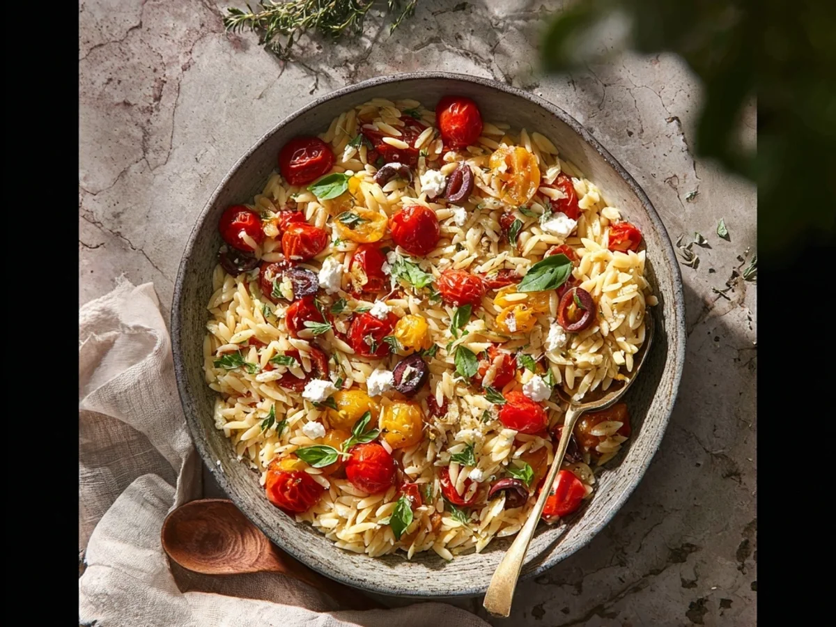 Fresh Orzo Tomatoes Feta: Mediterranean Pasta Quick Fix - Featured Image