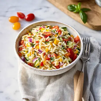Fresh Rainbow Orzo Salad: A Vibrant Side Dish