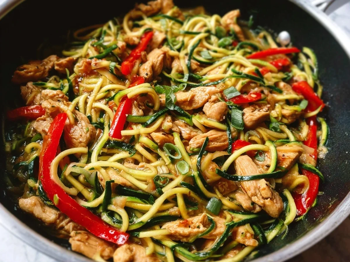 Garlic Chicken Zucchini Noodles Stir Fry (40g Protein) - Featured Image